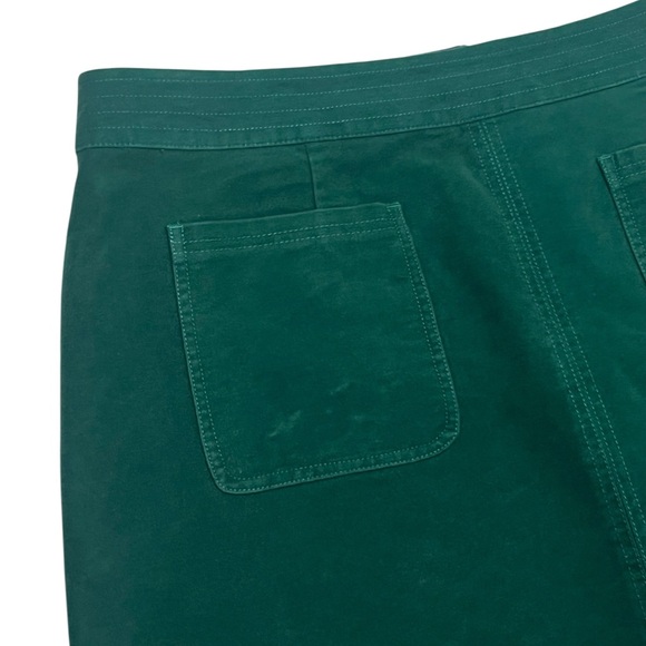 Boden A-line Skirt 14L Green Pockets Lined Preppy Academia Brushed Cotton Y2K - Picture 2 of 12